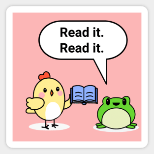 "A chicken walked into a library" joke Sticker